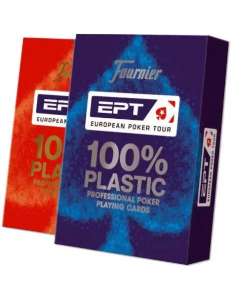 Set poker, oficiale, European Poker Tour (EPT), 100% Plastic – Cărți de joc premium | Emagie.ro