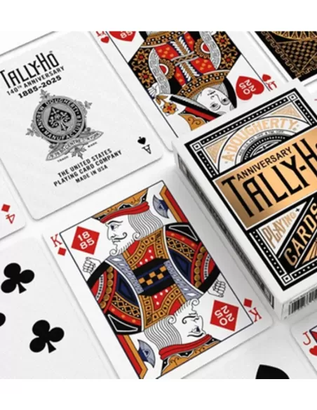 Tally Ho 140th Anniversary Metaluxe Playing Cards – Cărți de joc premium | Emagie.ro