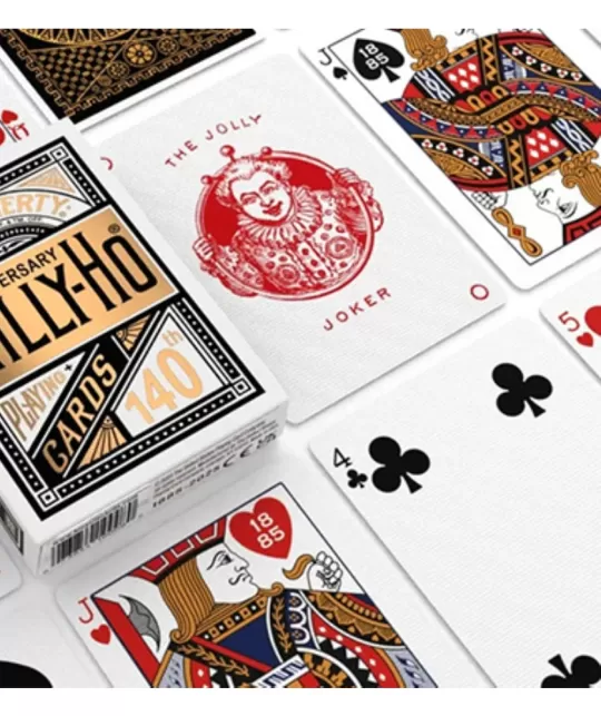 Tally Ho 140th Anniversary Metaluxe Playing Cards – Cărți de joc premium | Emagie.ro