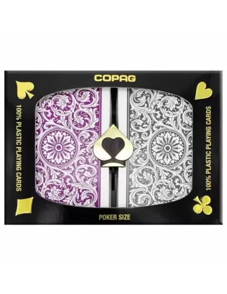 Copag Plastic Set Purple Grey Jumbo de Poker – Cărți de joc premium | Emagie.ro