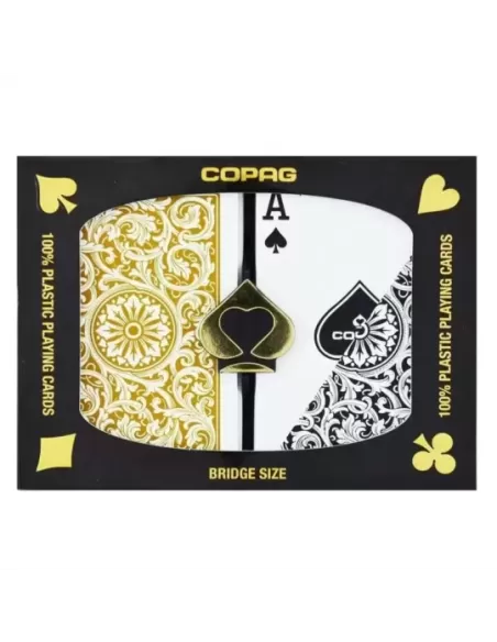 Copag Plastic Set Black Gold de Poker – Cărți de joc rezistente | Emagie.ro