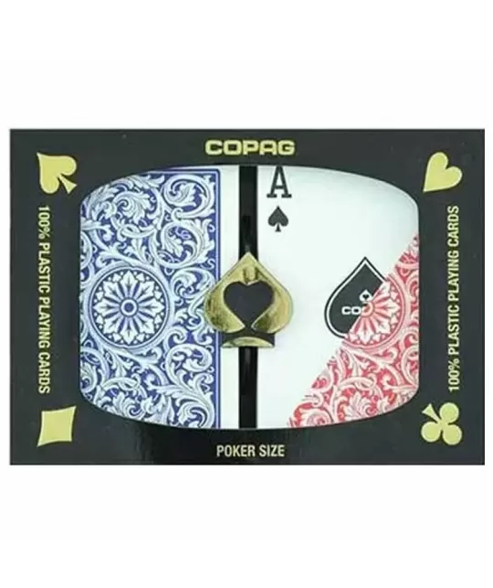 Copag Plastic Set Red Blue de Poker – Cărți de joc durabile | Emagie.ro
