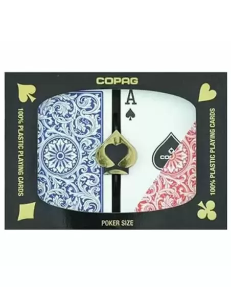 Copag Plastic Set Red Blue de Poker – Cărți de joc durabile | Emagie.ro