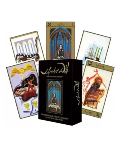 Salvador Dali Deluxe Tarot Gilded Deck and Book Set Gold – Set tarot premium | Emagie.ro 2