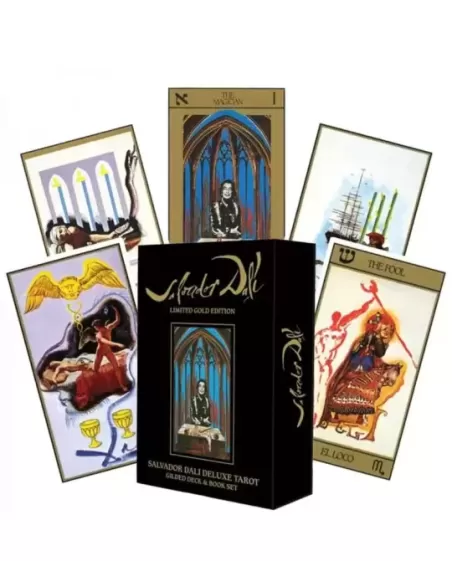 Salvador Dali Deluxe Tarot Gilded Deck and Book Set Gold – Set tarot premium | Emagie.ro