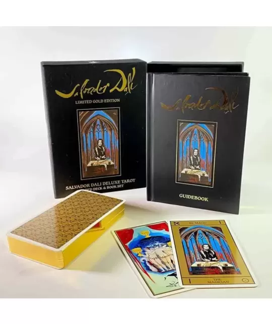 Salvador Dali Deluxe Tarot Gilded Deck and Book Set Gold – Set tarot premium | Emagie.ro