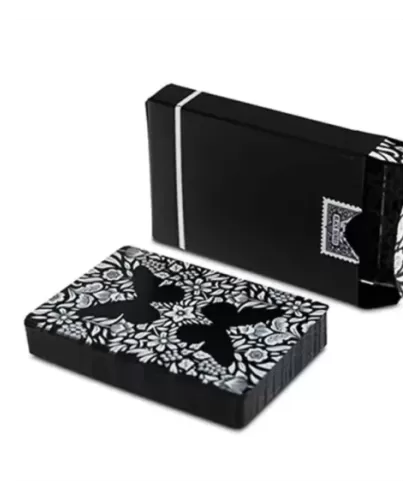 Butterfly Black - White Gilded NotMarked – Cărți de joc premium | Emagie.ro 2