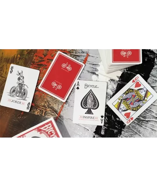 Bicycle Inspire Red – Cărți de joc premium | Emagie.ro