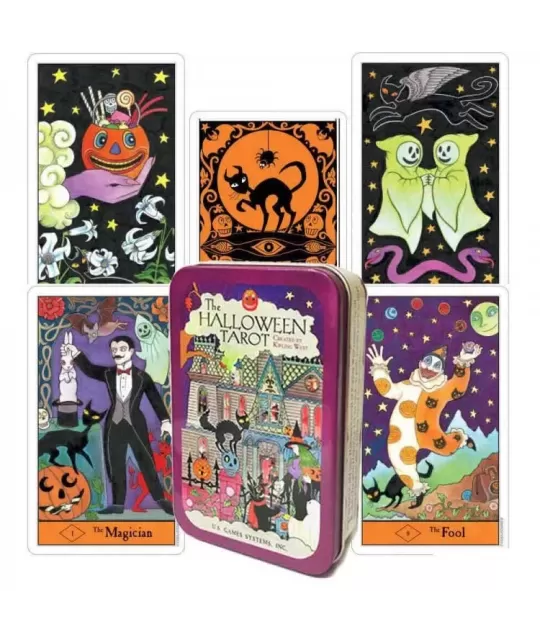 Halloween Tarot In A Tin – Mystery Tarot Set | Emagie.ro