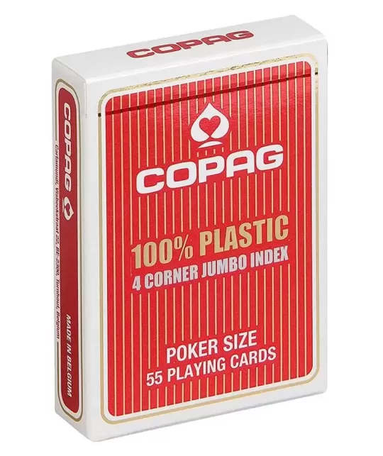 COPAG Poker Plastic Jumbo Rosu - Cărți de joc durabile | Emagie.ro