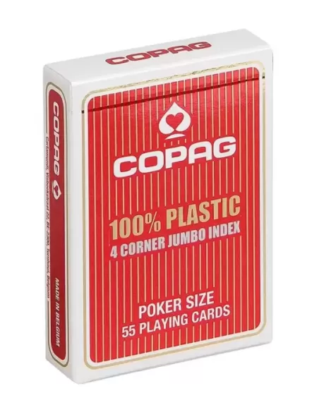 COPAG Poker Plastic Jumbo Rosu - Cărți de joc durabile | Emagie.ro