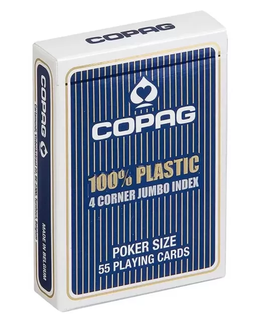 COPAG Poker Plastic Jumbo Albastru – Cărți de joc durabile | Emagie.ro