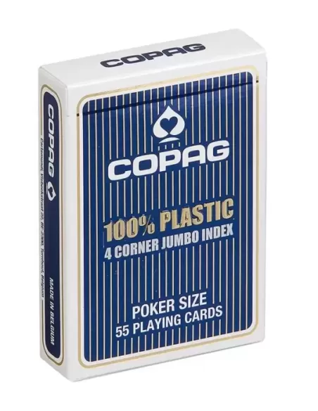 COPAG Poker Plastic Jumbo Albastru – Cărți de joc durabile | Emagie.ro
