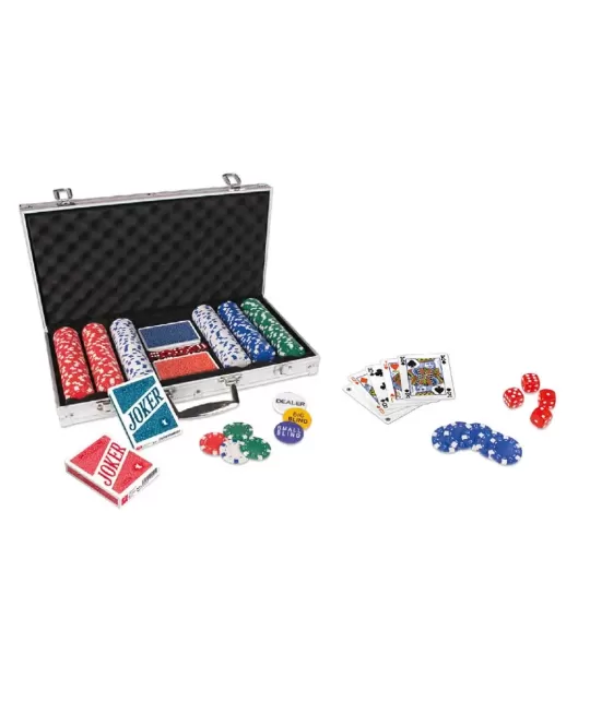 Set de Poker Set Cartamundi 300 jetoane, valiza aluminiu – Cărți de joc premium | Emagie.ro