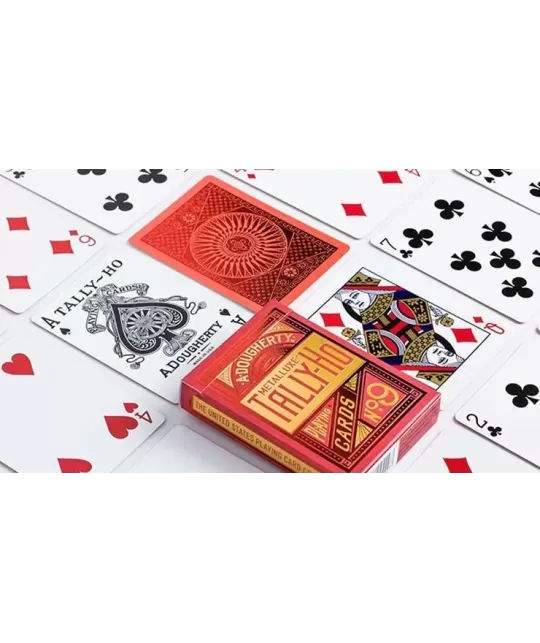 Tally-Ho Red Circle MetalLuxe – Cărți de joc premium | Emagie.ro