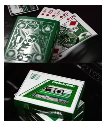 Soundboards V4 Green Riffle Shuffe – Cărți de joc premium | Emagie.ro