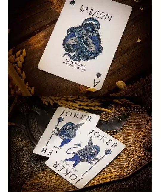 Babylon Cerulean Blue – Premium Playing Cards | Emagie.ro