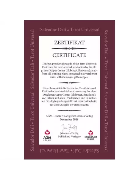 Salvador Dali Universal Tarot Gold Edition – Set tarot premium | Emagie.ro
