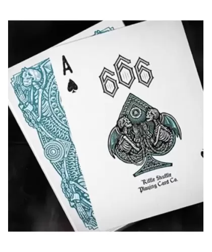 666 V4 Cyan – Cărți de joc premium | Emagie.ro 2