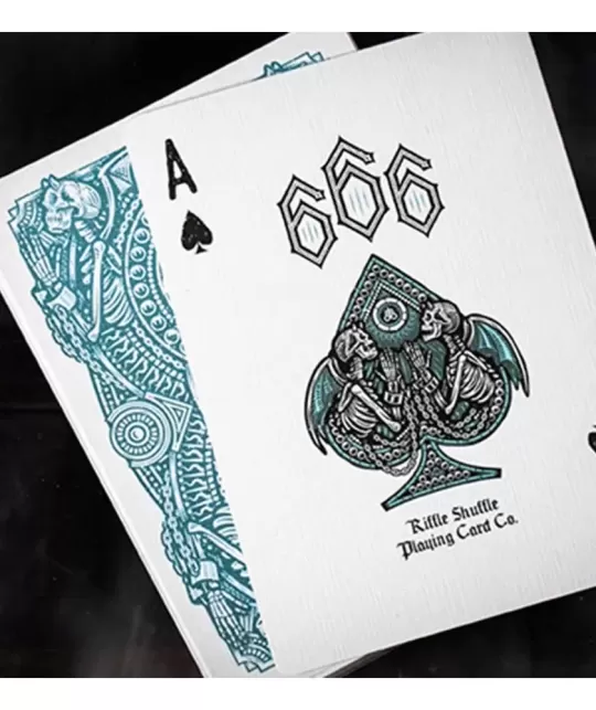 666 V4 Cyan – Cărți de joc premium | Emagie.ro
