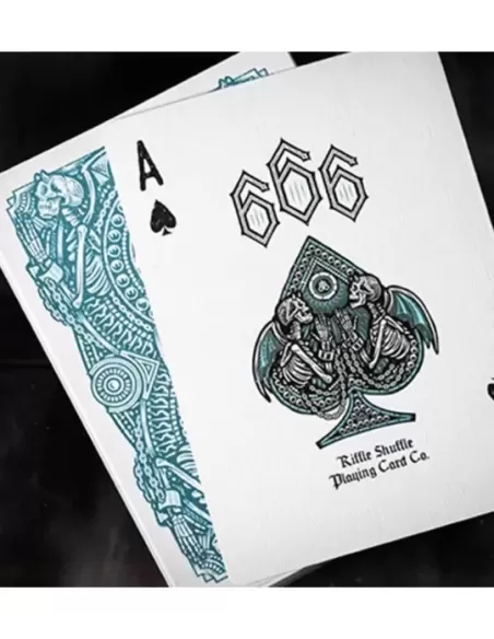 666 V4 Cyan – Cărți de joc premium | Emagie.ro