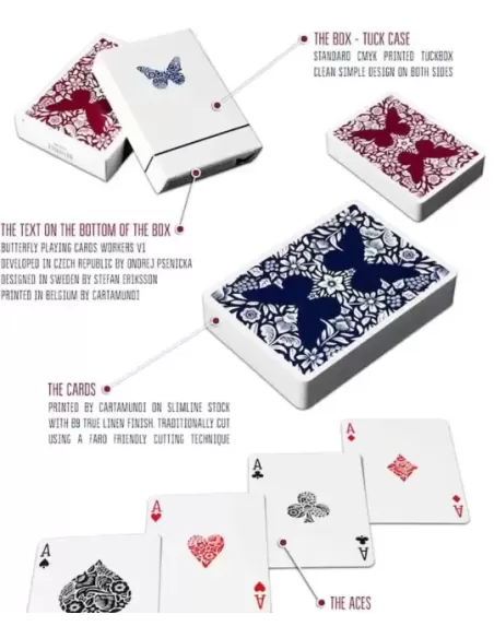 Butterfly Playing Cards Workers Edition Red – Cărți de joc premium | Emagie.ro