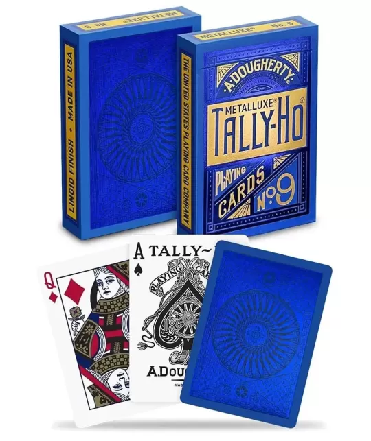 Tally Ho Blue Circle MetalLuxe – Cărți de joc premium | Emagie.ro