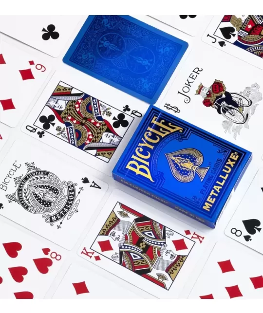 Bicycle Metalluxe Blue – Cărți de joc premium | Emagie.ro
