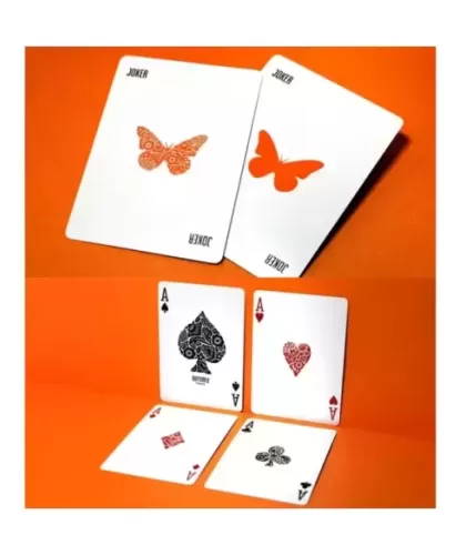 Butterfly Worker Orange Marked – Premium Playing Cards | Emagie.ro