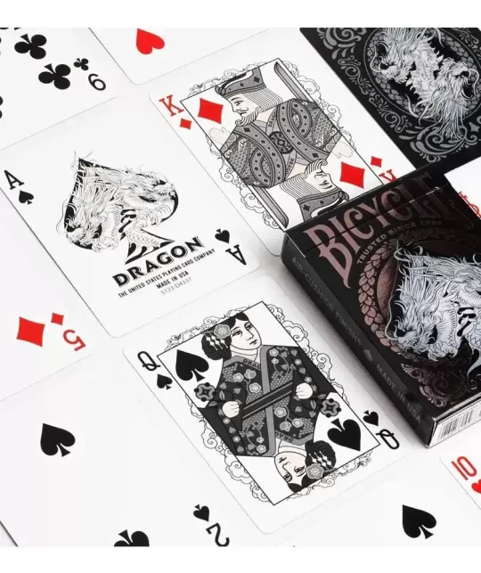 Bicycle Dragon Black Playing Cards – Cărți de joc premium | Emagie.ro