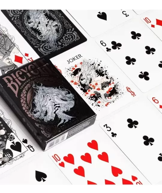 Bicycle Dragon Black Playing Cards – Cărți de joc premium | Emagie.ro