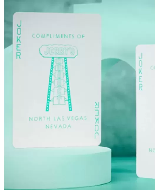 Jerrys Nugget Monotone Tiffany Blue Playing Cards – Cărți de joc premium | Emagie.ro