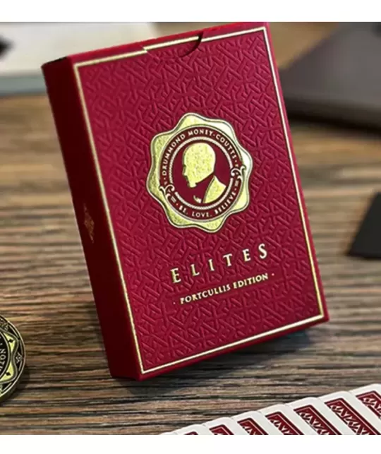 DMC Elites V6 Red Portcullis – Cărți de joc premium | Emagie.ro