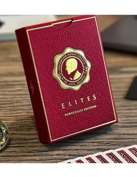 DMC Elites V6 Red Portcullis – Cărți de joc premium | Emagie.ro