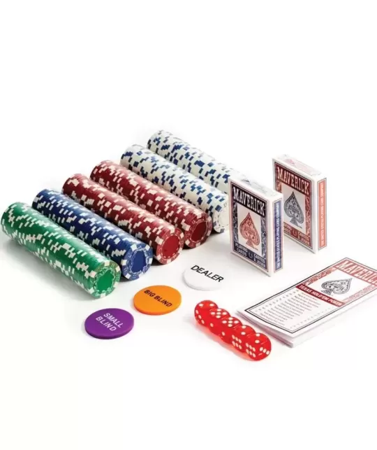 Maverick Texas Hold em Set de Poker, 300 Jetoane – Cărți de joc premium | Emagie.ro
