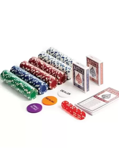 Maverick Texas Hold em Set de Poker, 300 Jetoane – Cărți de joc premium | Emagie.ro
