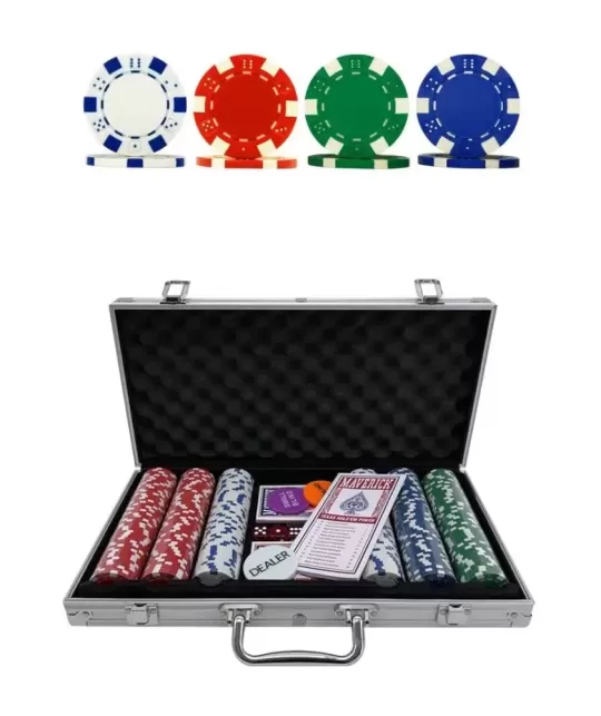 Maverick Texas Hold em Set de Poker, 300 Jetoane – Cărți de joc premium | Emagie.ro