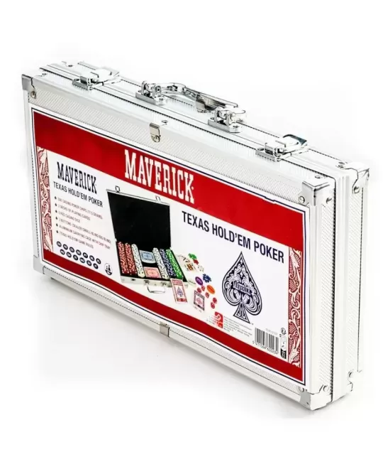 Maverick Texas Hold em Set de Poker, 300 Jetoane – Cărți de joc premium | Emagie.ro