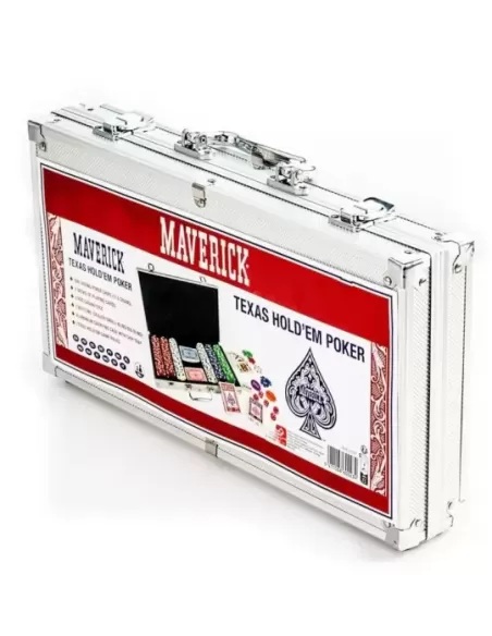 Maverick Texas Hold em Set de Poker, 300 Jetoane – Cărți de joc premium | Emagie.ro