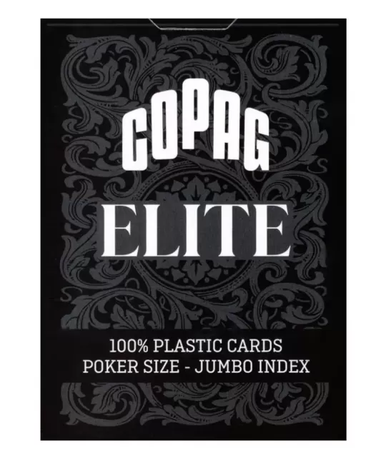 Copag Elite 100% Plastic Jumbo Index Black – Premium Playing Cards | Emagie.ro