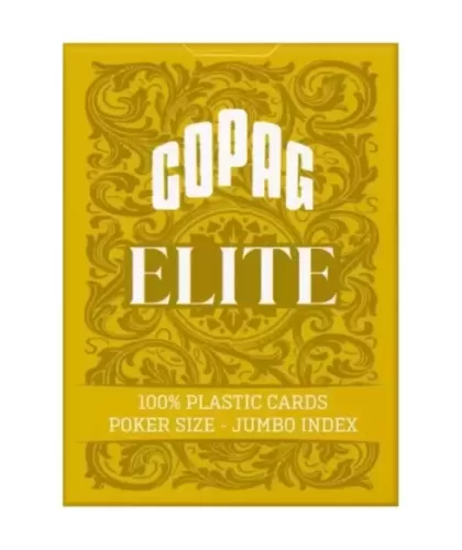 Copag Elite 100% Plastic Jumbo Index Yellow Carti de Joc