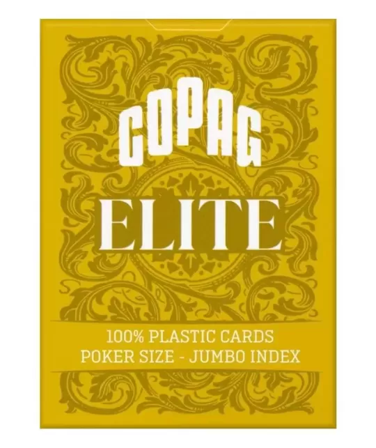 Copag Elite 100% Plastic Jumbo Index Yellow Carti de Joc