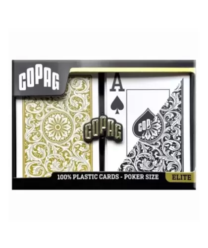 Set Copag 1546 100% Plastic Black Gold – Cărți de joc premium | Emagie.ro