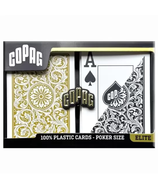 Copag 1546 100% Plastic Black Gold Set – Premium Playing Cards | Emagie.ro