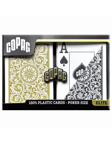 Copag 1546 100% Plastic Black Gold Set – Premium Playing Cards | Emagie.ro