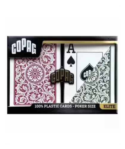 Set Copag 1546 100% Plastic Green Burgundy – Cărți de joc premium | Emagie.ro