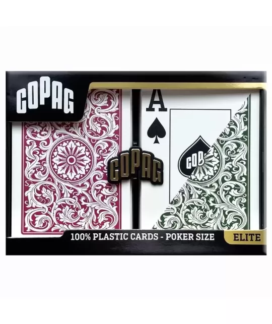 Copag Set 1546 100% Plastic Green Burgundy – Premium Playing Cards | Emagie.ro