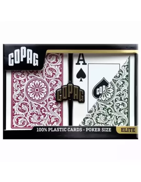Copag Set 1546 100% Plastic Green Burgundy – Premium Playing Cards | Emagie.ro